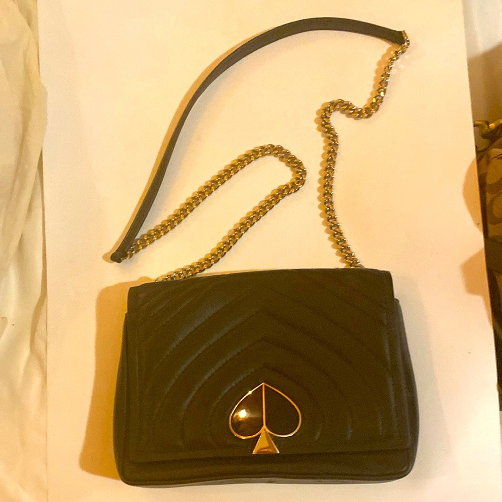 Kate Spade Black and Gold Geometric Crossbody Bag